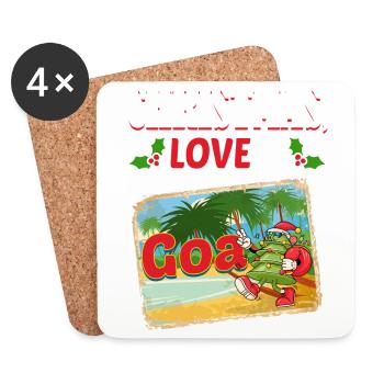 Noël Disco, Rave, Techno, House, Goa, Fête - Dessous de verre (lot de 4) - blanc - Devant