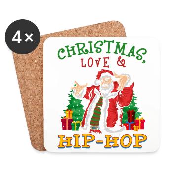 Christmas, Love & Hip Hop, Santa's Freshest Look - Coasters (set of 4) - white - Front