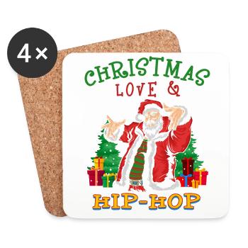 Christmas, Love & Hip Hop, Santa's Freshest Look - Coasters (set of 4) - white - Front
