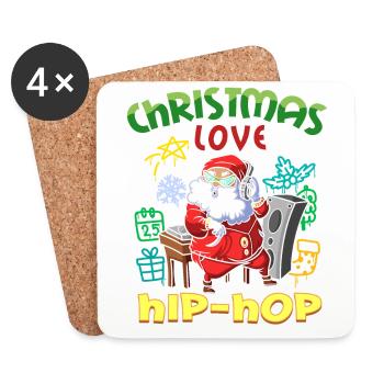 Christmas, Love & Hip Hop, Santa's Freshest Look - Coasters (set of 4) - white - Front