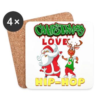 Christmas, Love & Hip Hop, Santa's Freshest Look - Coasters (set of 4) - white - Front