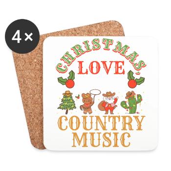 Christmas, Love Country Music Christmas Concerts - Coasters (set of 4) - white - Front