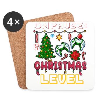 Weihnachten, Videospiel, Gamer, Gaming Geschenk - Untersetzer (4er-Set) - Weiß - Vorne