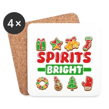 Noël, Amour et pâtisserie, Douce joie des fêtes - Dessous de verre (lot de 4) - blanc - Devant