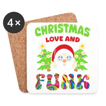 Noël, l’amour et le funk – Musique groove festive - Dessous de verre (lot de 4) - blanc - Devant