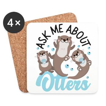 Otter Ask Me About Otters - Untersetzer (4er-Set) - Weiß - Vorne