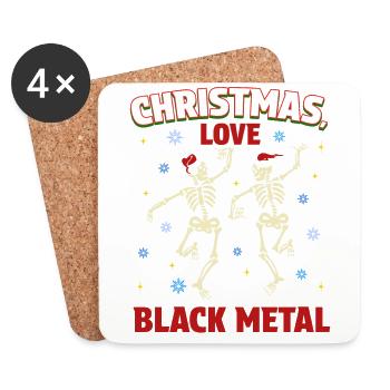 Noël, l’amour et le black metal ! Fans de métal ! - Dessous de verre (lot de 4) - blanc - Devant