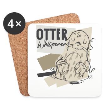 Otter Otter Whisperer - Untersetzer (4er-Set) - Weiß - Vorne