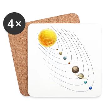 Planets Science Physics Universe Sun - Coasters (set of 4) - white - Front