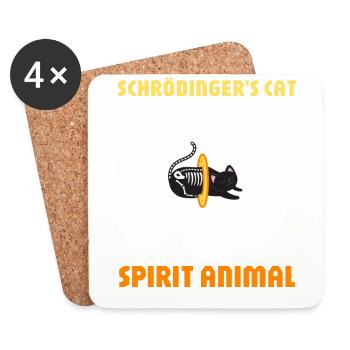 Physics Quantum Nerd Dead + Alive Schrödingers - Coasters (set of 4) - white - Front