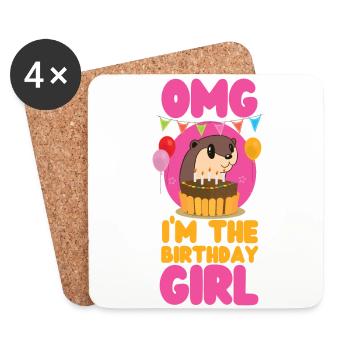 Loutre Anniversaire Fille Omg Je suis Le - Dessous de verre (lot de 4) - blanc - Devant
