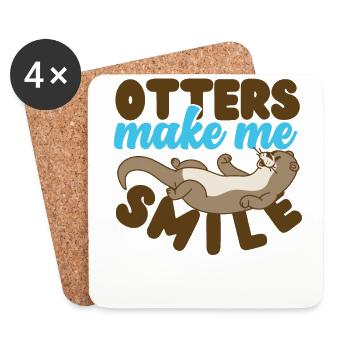 Otter Otters Make Me Smile - Coasters (set of 4) - white - Front
