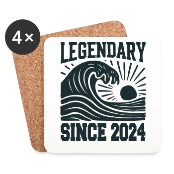 Légendaire depuis 2024 Birthday Wave - Dessous de verre (lot de 4) - blanc - Devant