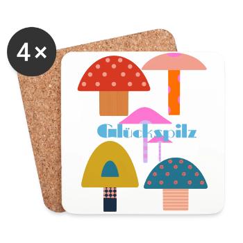 Colorful lucky people - Coasters (set of 4) - white - Front