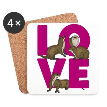 Otter Love - Untersetzer (4er-Set) - Weiß - Vorne