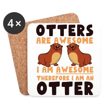 Otter Otters Are Awesome I Am - Untersetzer (4er-Set) - Weiß - Vorne