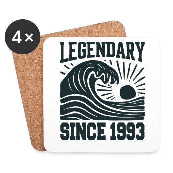 Légendaire depuis 1993 Birthday Wave - Dessous de verre (lot de 4) - blanc - Devant