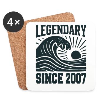 Legendary Since 2007 Birthday Wave - Coasters (set of 4) - white - Front