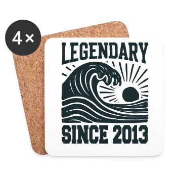 Légendaire depuis 2013 Birthday Wave - Dessous de verre (lot de 4) - blanc - Devant