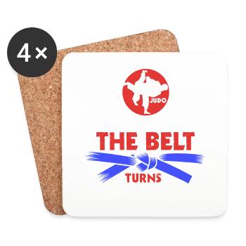 Ceinture noire : Motivation Art martial Judo - Dessous de verre (lot de 4) - blanc - Devant