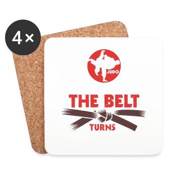 Ceinture noire : Motivation Art martial Judo - Dessous de verre (lot de 4) - blanc - Devant