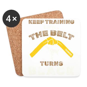 Black Belt: Motivation Martial Art Taekwondo - Coasters (set of 4) - white - Front