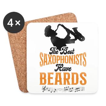 Saxophones Beard The Best - Coasters (set of 4) - white - Front