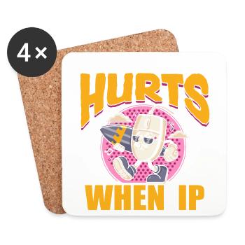 Lustiger Spruch "It Burns when i Pee"! - Untersetzer (4er-Set) - Weiß - Vorne