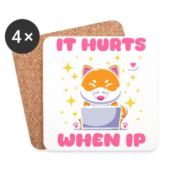 Lustiger Spruch "It Burns when i Pee"! - Untersetzer (4er-Set) - Weiß - Vorne