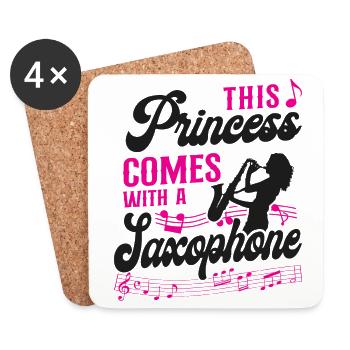 Saxophone This Princess Comes With - Coasters (set of 4) - white - Front
