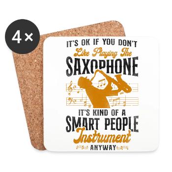 Saxophones Ce n’est pas grave si vous ne le faites pas - Dessous de verre (lot de 4) - blanc - Devant