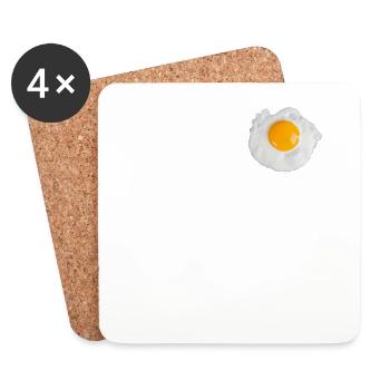 Egg Fried Egg Scrambled Eggs Breakfast Egg for Toast - Coasters (set of 4) - white - Front