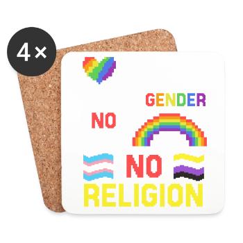Gender Lesbians, Gays, Trans, Queer Rainbow - Coasters (set of 4) - white - Front