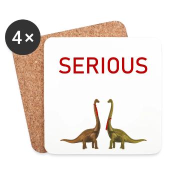 Dino Krawatte Business Meme funny Spruch Outfit - Untersetzer (4er-Set) - Weiß - Vorne