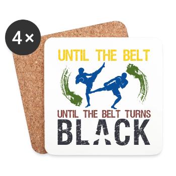 Kickboxer Arts Martiaux Kickboxing Kickboxen - Dessous de verre (lot de 4) - blanc - Devant