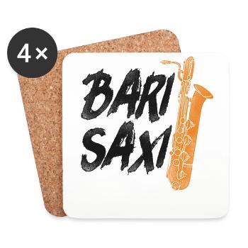 Saxophone Pun Bari Saxi - Untersetzer (4er-Set) - Weiß - Vorne