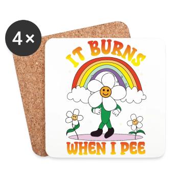 Funny saying "It Burns when I Pee"! - Coasters (set of 4) - white - Front