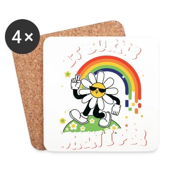Funny saying "It Burns when I Pee"! - Coasters (set of 4) - white - Front
