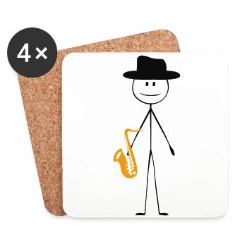 Saxophone Saxophone Guy - Untersetzer (4er-Set) - Weiß - Vorne
