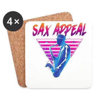 Saxophone Retro Vintage Sax Appeal - Coasters (set of 4) - white - Front