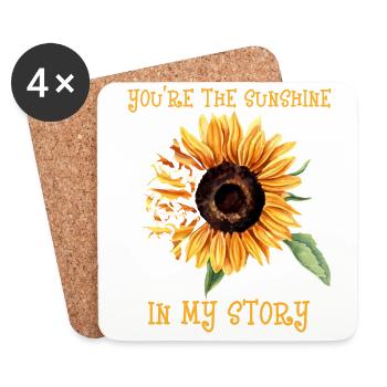 My Sunshine, Sunflower, Dino, Love - Coasters (set of 4) - white - Front