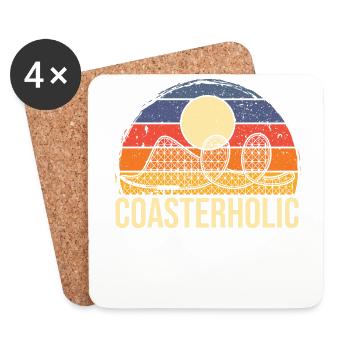 Coasterholic, Amusement Park, Fairground, Roller Coaster - Coasters (set of 4) - white - Front