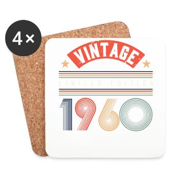 « Edition Limitée » Vintage Années 1960 Anniversaire - Dessous de verre (lot de 4) - blanc - Devant