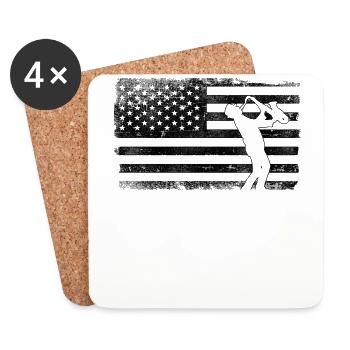 Saxophones American Flag - Coasters (set of 4) - white - Front