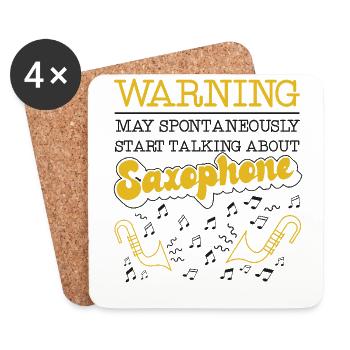 Saxophone Warning May - Untersetzer (4er-Set) - Weiß - Vorne