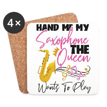 Saxophone Hand Me My Saxophone The - Untersetzer (4er-Set) - Weiß - Vorne
