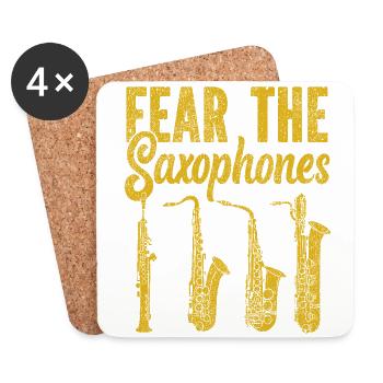 Saxophone Fear Les saxophones - Dessous de verre (lot de 4) - blanc - Devant