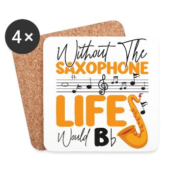 Saxophone Pun Without The - Untersetzer (4er-Set) - Weiß - Vorne