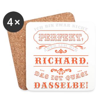 Drôle de RICHARD pour la Journée du Nom avec Nom Nom - Dessous de verre (lot de 4) - blanc - Devant