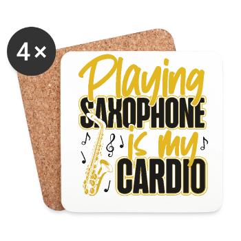 Saxophone Jouer du saxophone, c’est mon - Dessous de verre (lot de 4) - blanc - Devant